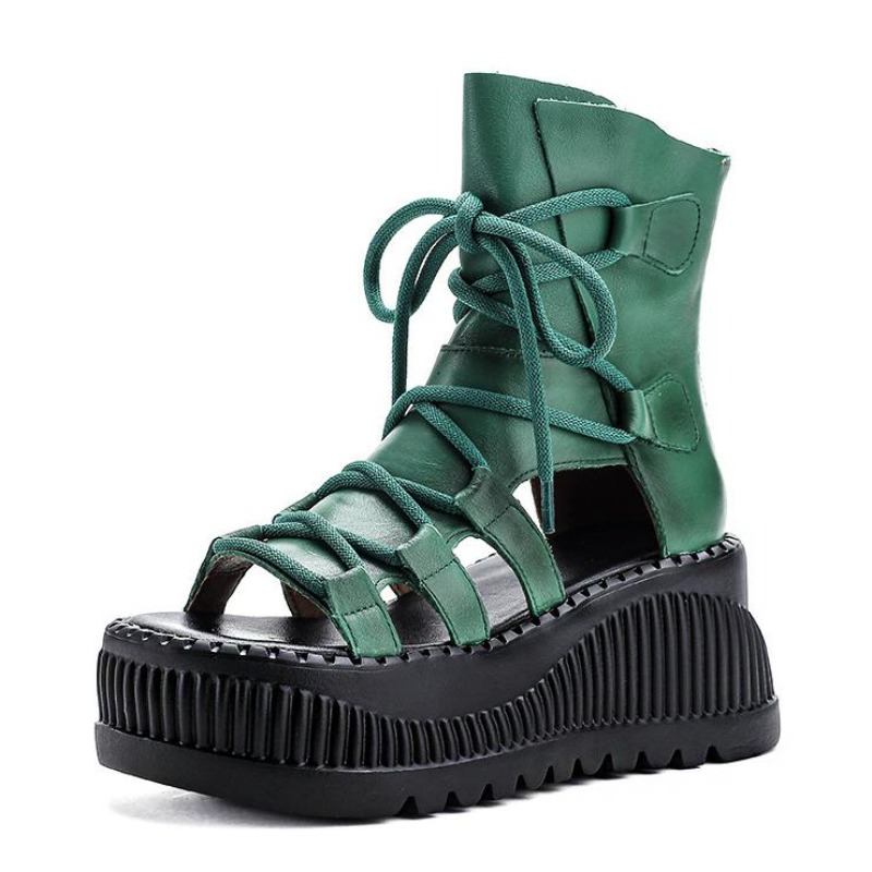 Ethnic Fashion For Ladies - Sepatu Bot Pergelangan Kaki Kulit Asli