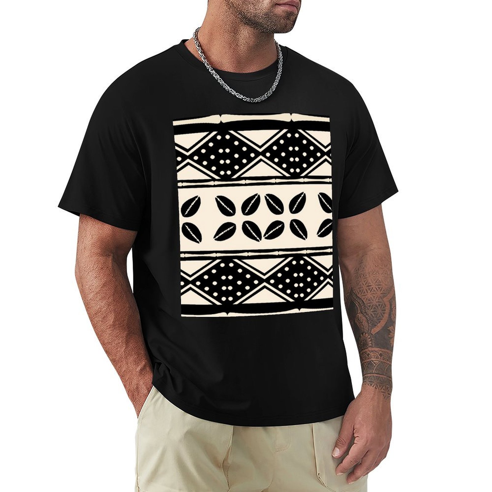 Mudcloth Print Top - Kaos Polos Desain Sederhana dengan Pola