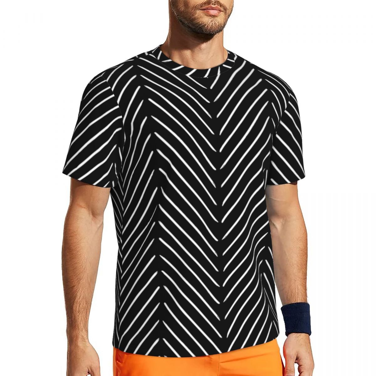 Mudcloth Print Top - Kaus pria Retro Nordik pakaian olahraga