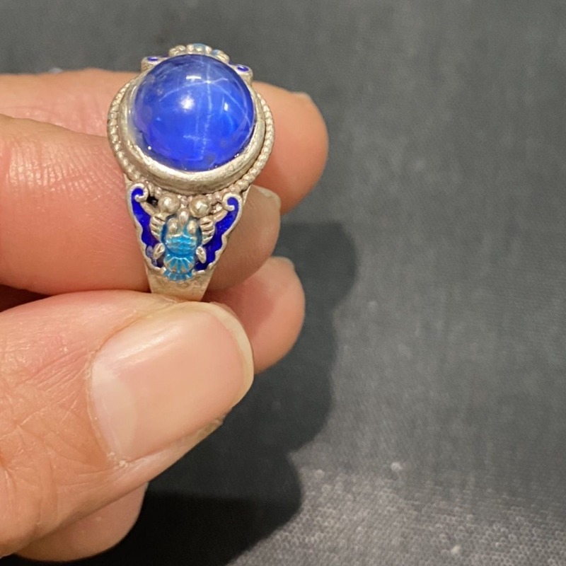 Ethnic Wear Men'S Fashion - Cincin Terbuka Cloisonne Etnik, Desain Inlay