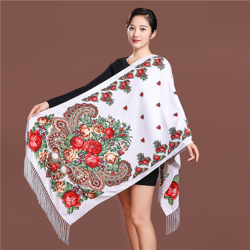 Ethnic Fashion For Ladies - Syal Wanita Cetak Bunga Mewah Gaya
