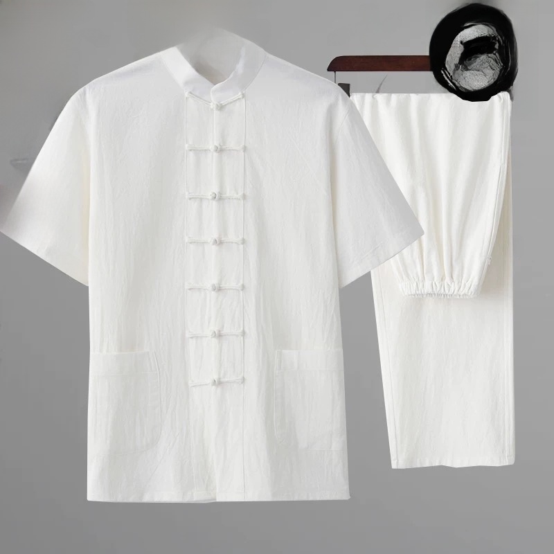 Ethnic Wear Men'S Fashion - Baju Hanfu Musim Panas Bahan Katun