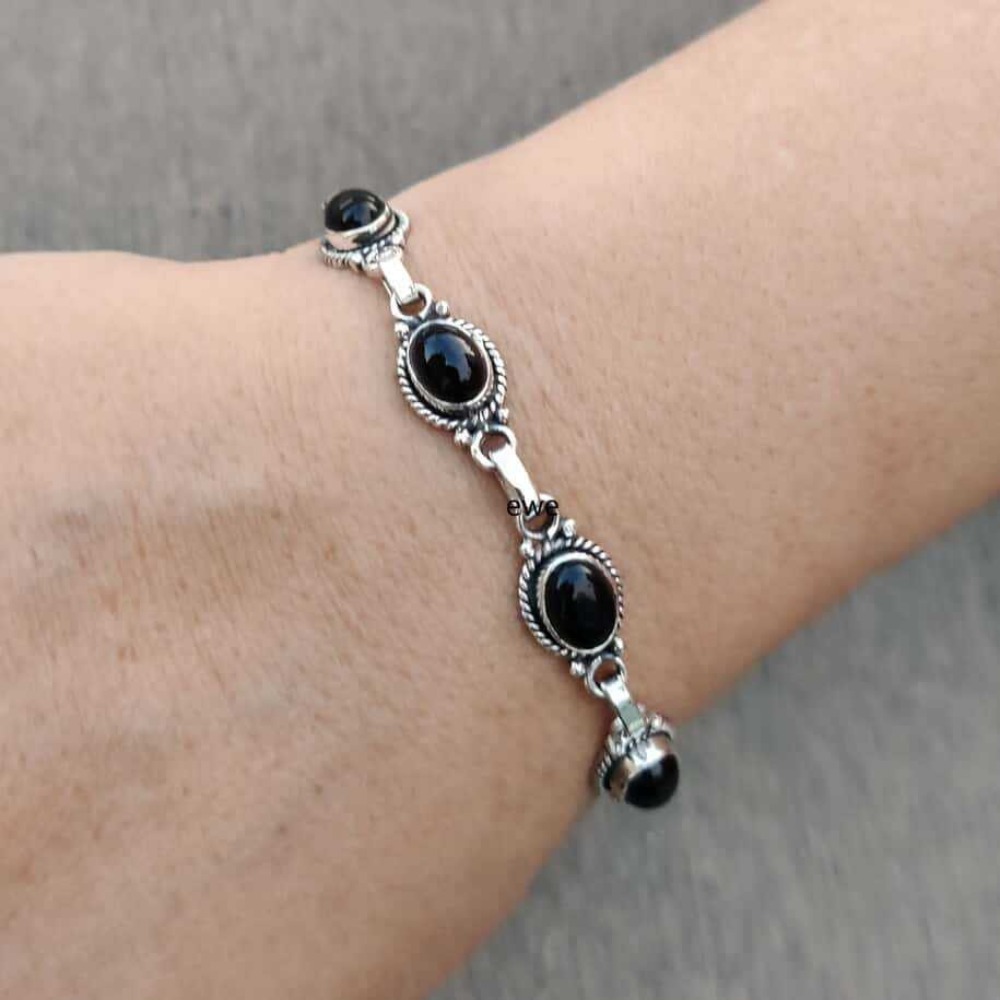 Ethnic Wear Men'S Fashion - Gelang Oval Batu Permata Onyx Hitam