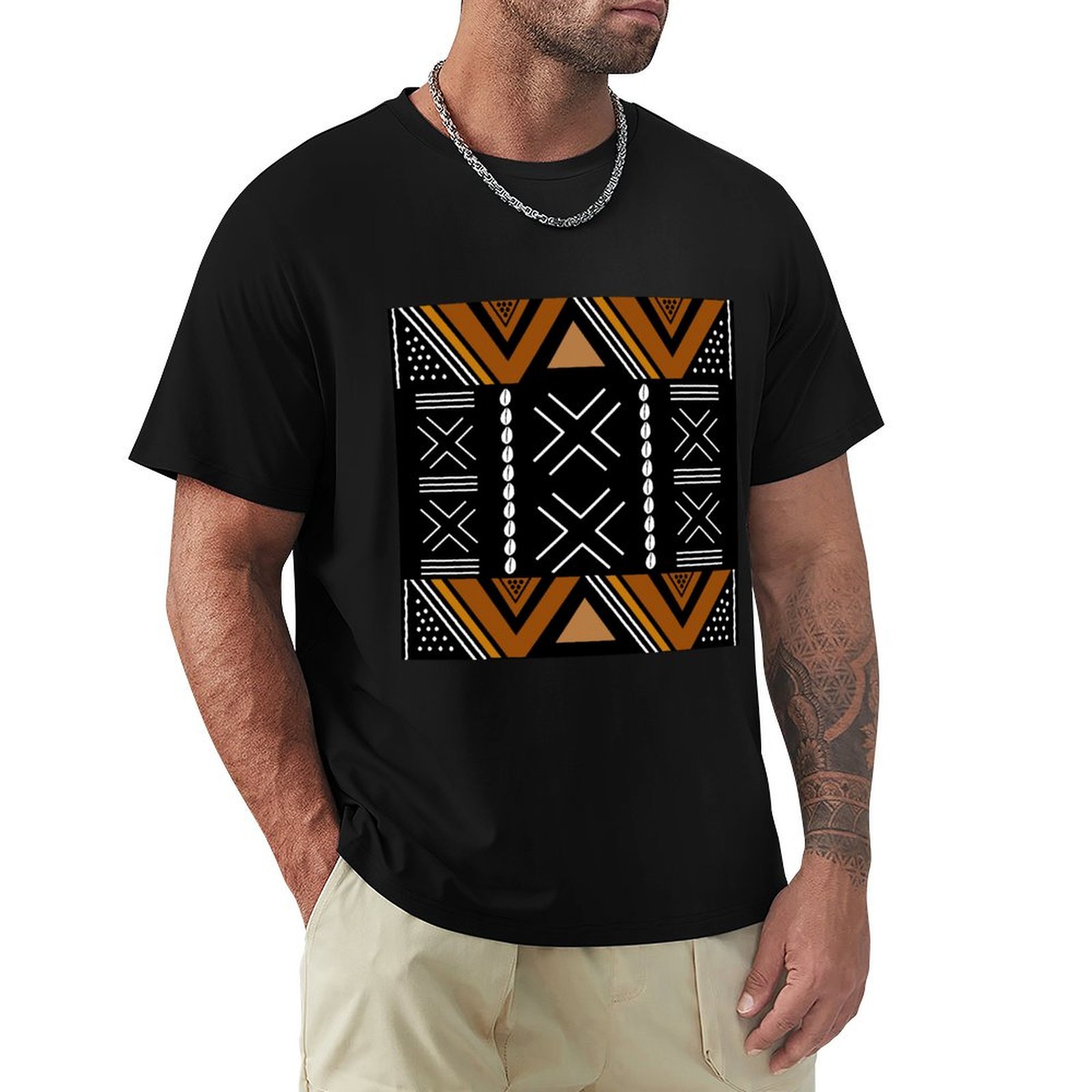 Mudcloth Print Top - Kaos Desain Bogolan Kain Lumpur Afrika