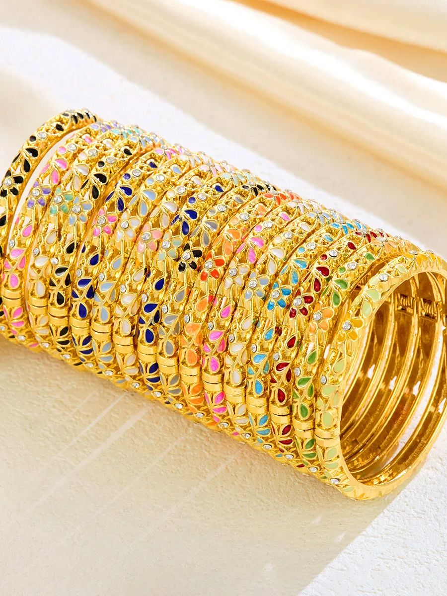 Ethnic Fashion In Dubai - Grosir 5/10/20 pcs Gelang Manset Enamel