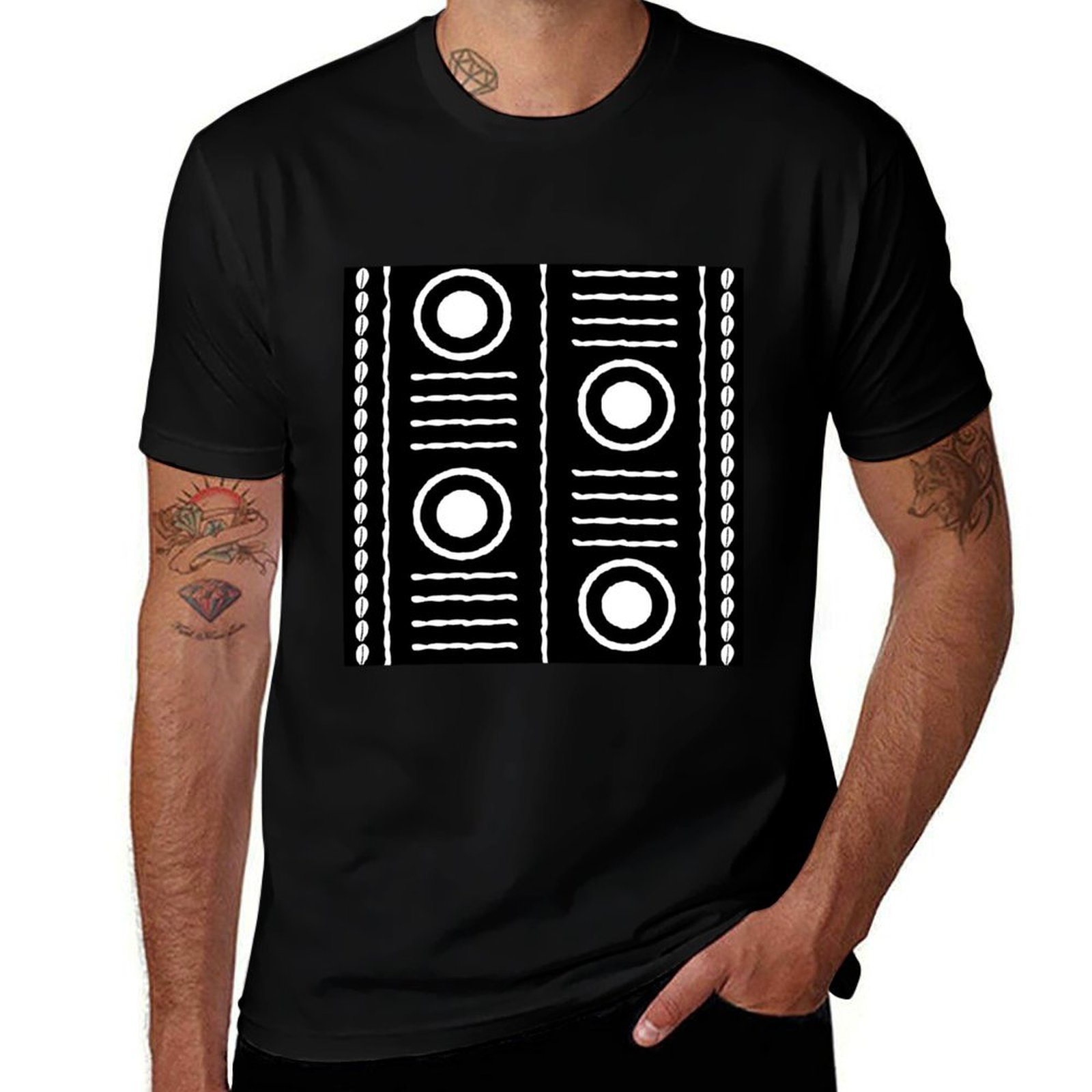 Mudcloth Print Top - Kaos Desain Kain Lumpur Tradisional Afrika,