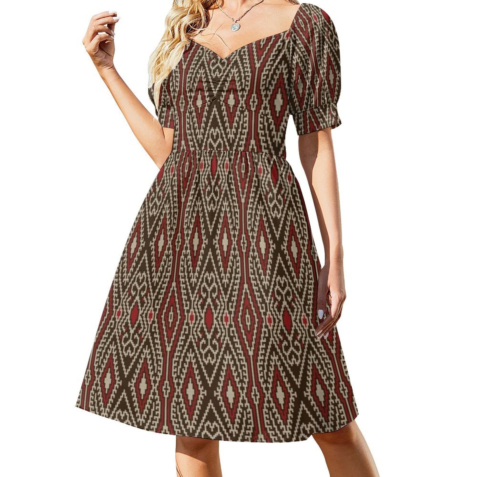 Gaun Boho Chic Pola Suku Tinal - Ethnic Fashion Philippines ulasan dan harga