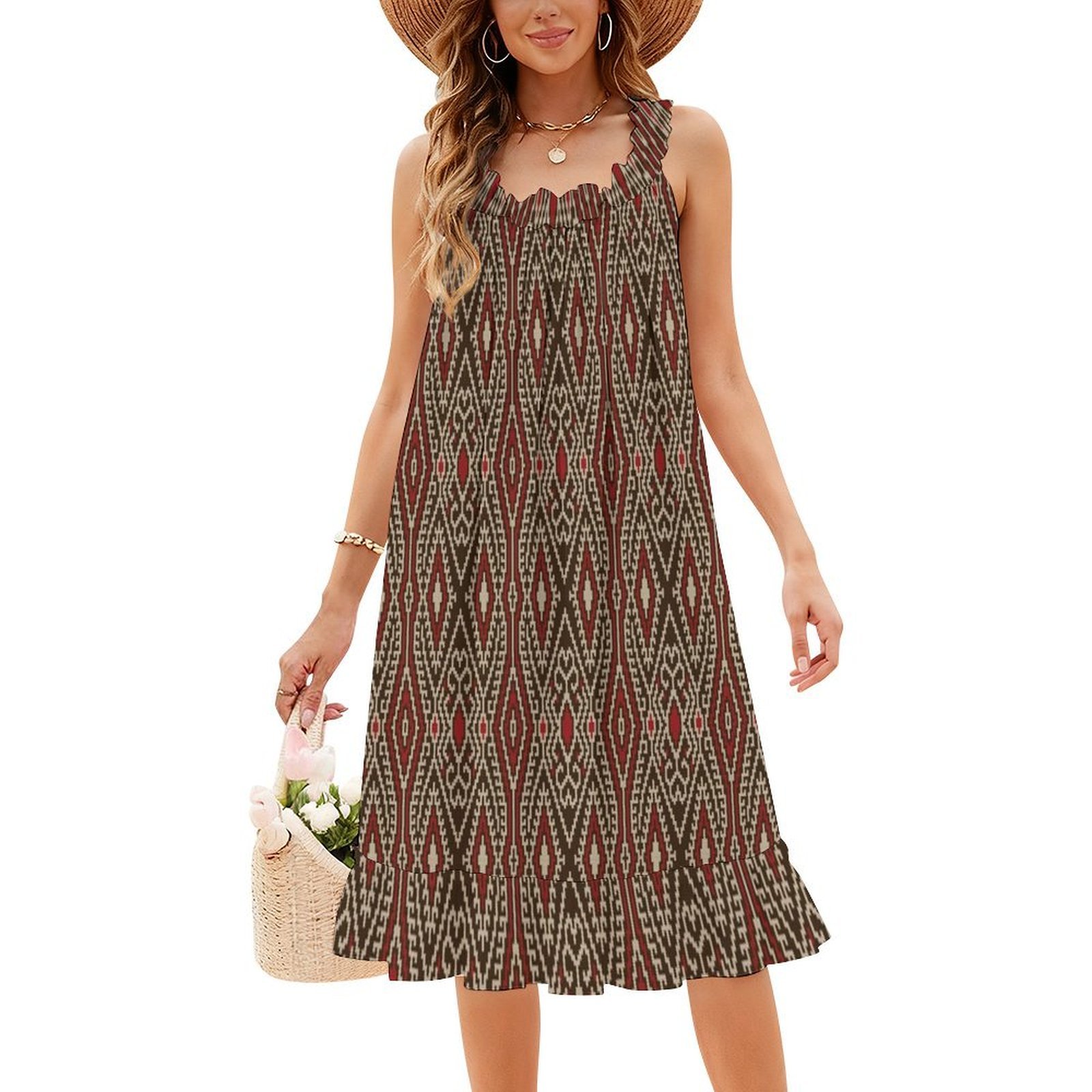 Gaun Boho Chic Pola Suku Tinal - Ethnic Fashion Philippines ulasan dan harga