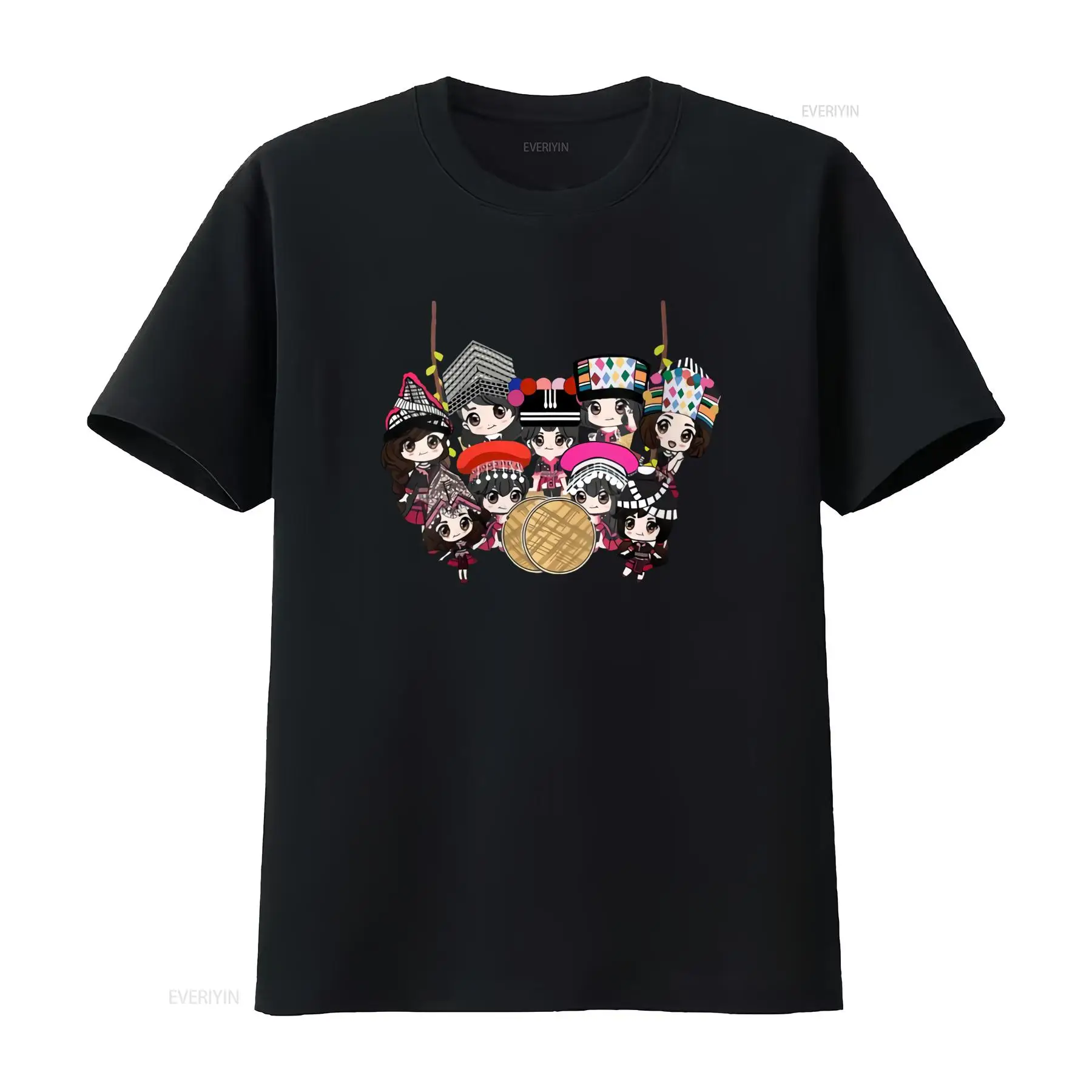 Kaos Cetak Kartun 9 Gadis Hmon - Ethnic Wear Men'S Fashion ulasan dan harga