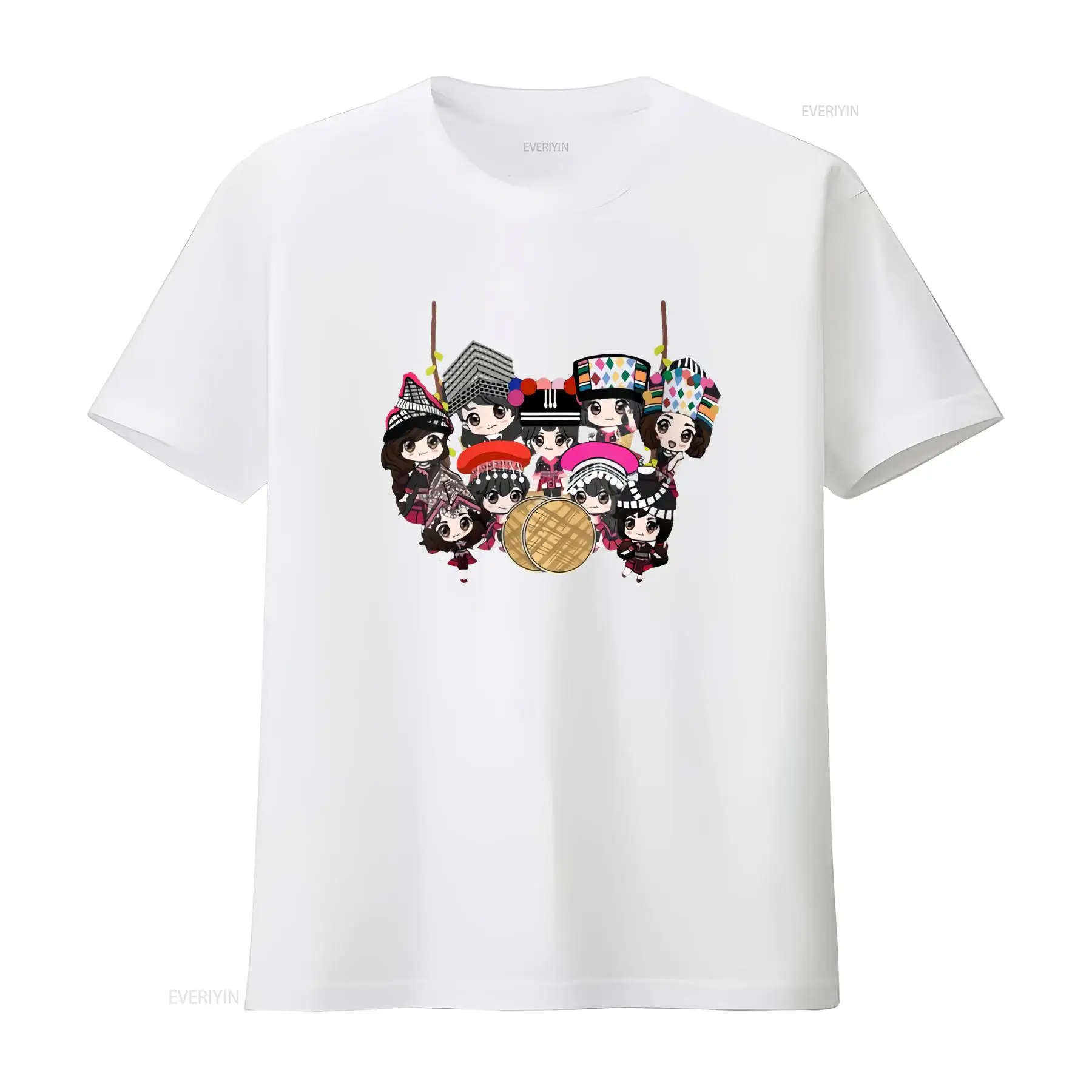 Kaos Cetak Kartun 9 Gadis Hmon - Ethnic Wear Men'S Fashion ulasan dan harga
