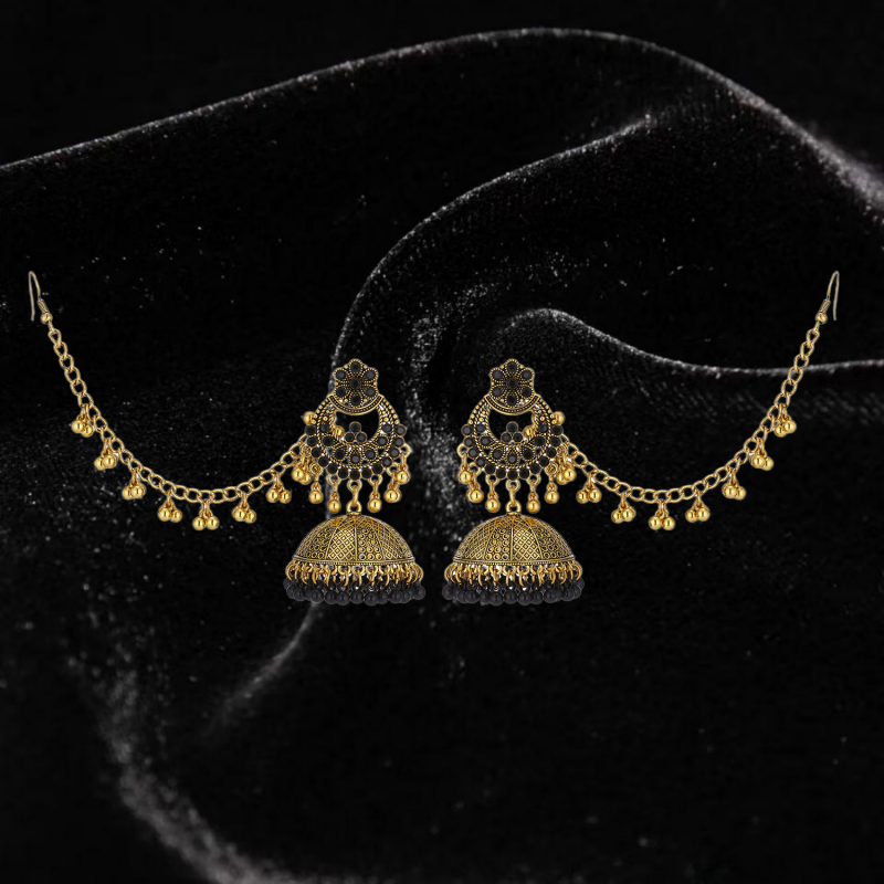 Anting-anting rantai rambut ga - Ethnic Fashion Wear For Women ulasan dan harga
