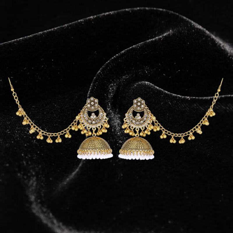Anting-anting rantai rambut ga - Ethnic Fashion Wear For Women ulasan dan harga