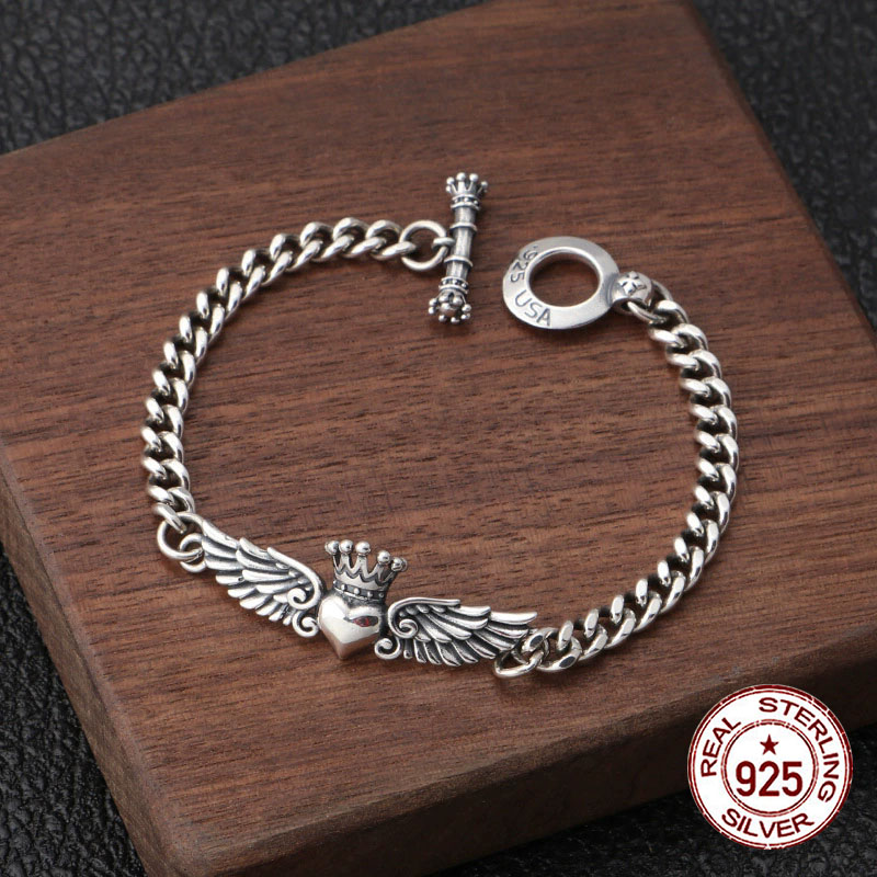 Gelang perak murni S925 mahkot - Ethnic Fashion Trend ulasan dan harga
