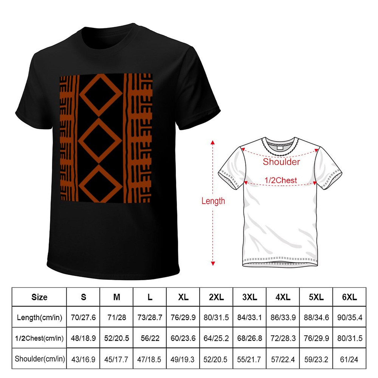Kaos Katun Campuran Lengan Pen - Mudcloth Print Top ulasan dan harga