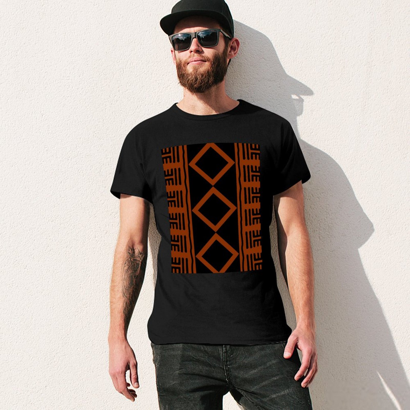 Kaos Katun Campuran Lengan Pen - Mudcloth Print Top ulasan dan harga