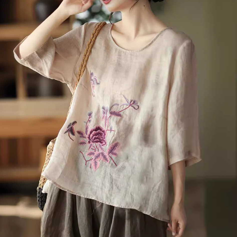 Blus Retro Musim Panas Wanita  - Ethnic Fashion For Ladies ulasan dan harga