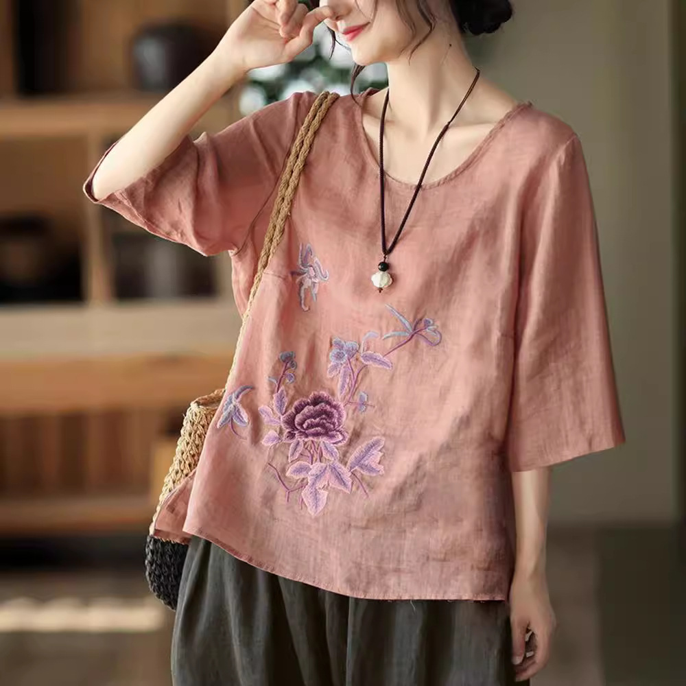Blus Retro Musim Panas Wanita  - Ethnic Fashion For Ladies ulasan dan harga
