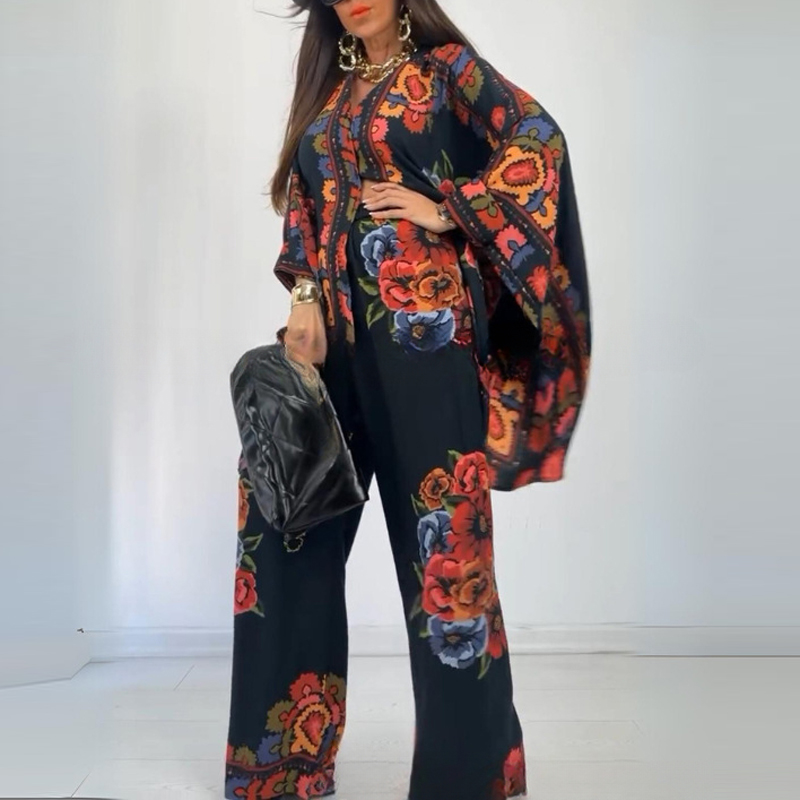 Kemeja celana bercetak longgar - Ethnic Fashion For Ladies ulasan dan harga