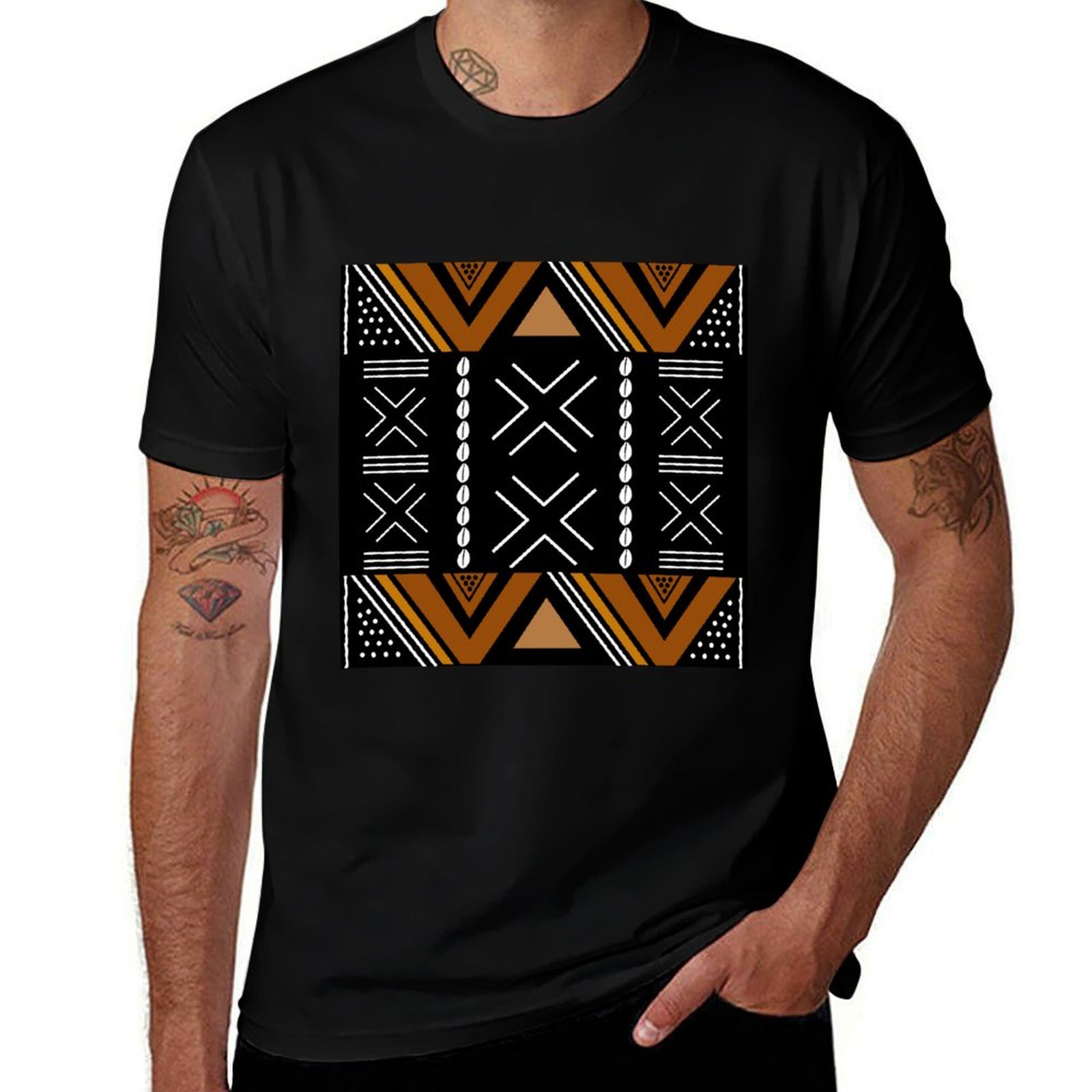 Kaos Desain Bogolan Kain Lumpu - Mudcloth Print Top ulasan dan harga