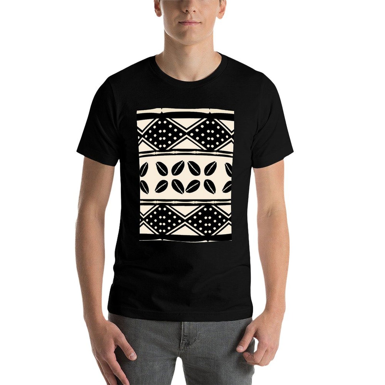 Kaos Polos Motif Kain Lumpur A - Mudcloth Print Top ulasan dan harga