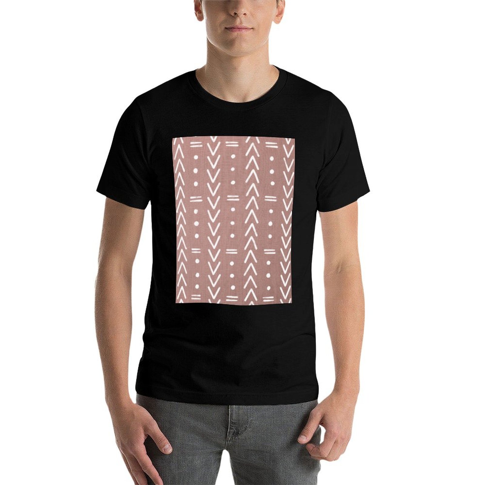 Kaos Oblong Pria dengan Motif  - Mudcloth Print Top ulasan dan harga