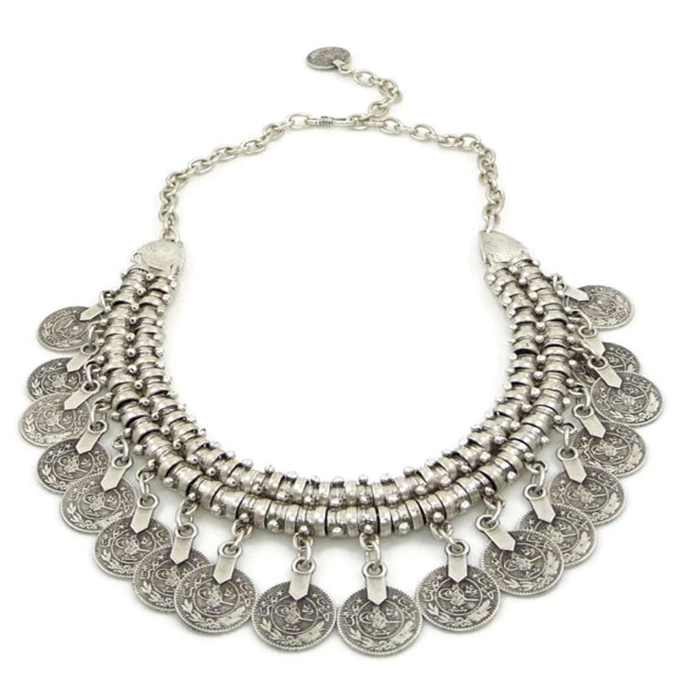 Kalung kerah renda rumbai koin - Ethnic Fashion Co In ulasan dan harga