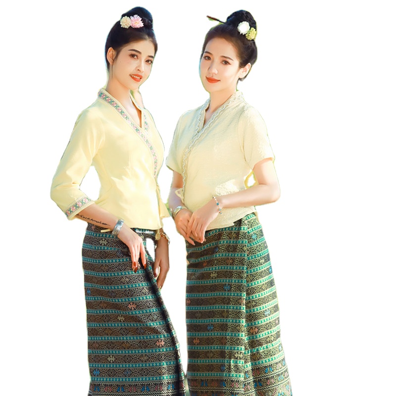 Pakaian Thai Dai kuning cerah, - Thai Silk Blouse ulasan dan harga