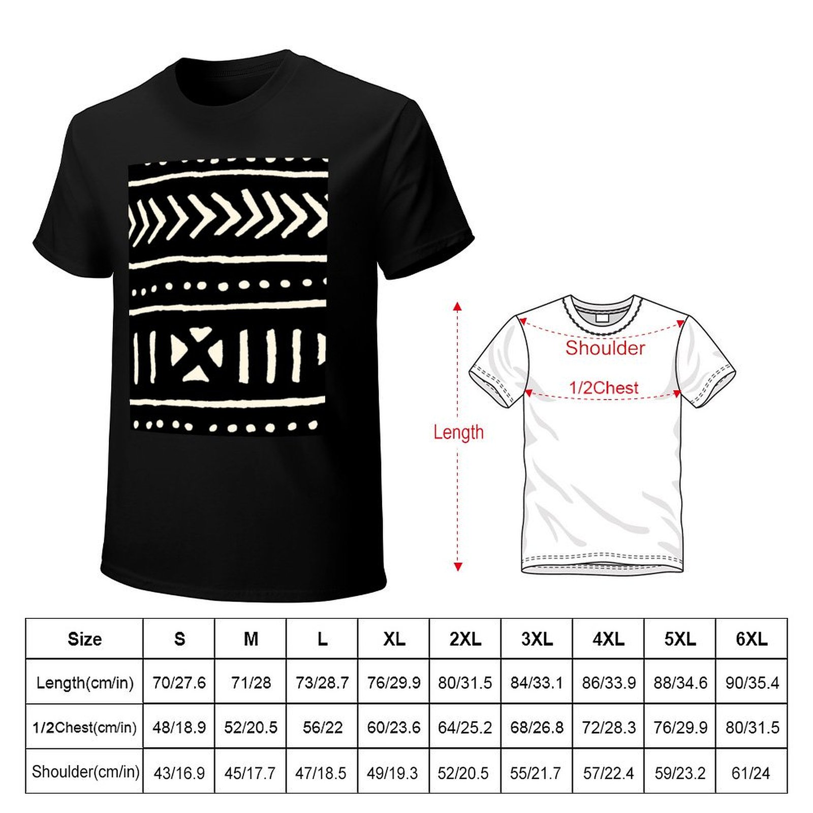 Kaos Kain Afrika Hitam Putih K - Mudcloth Print Top ulasan dan harga