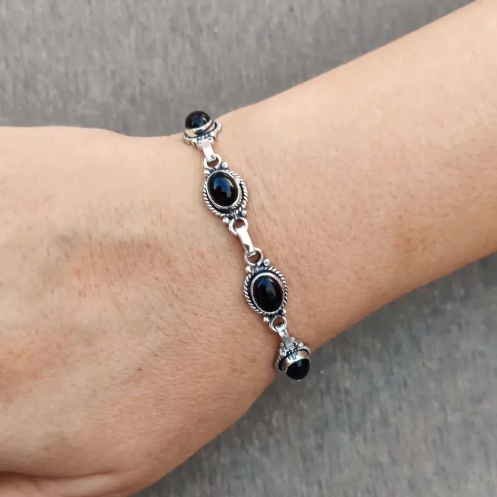 Gelang Oval Batu Permata Onyx  - Ethnic Wear Men'S Fashion ulasan dan harga