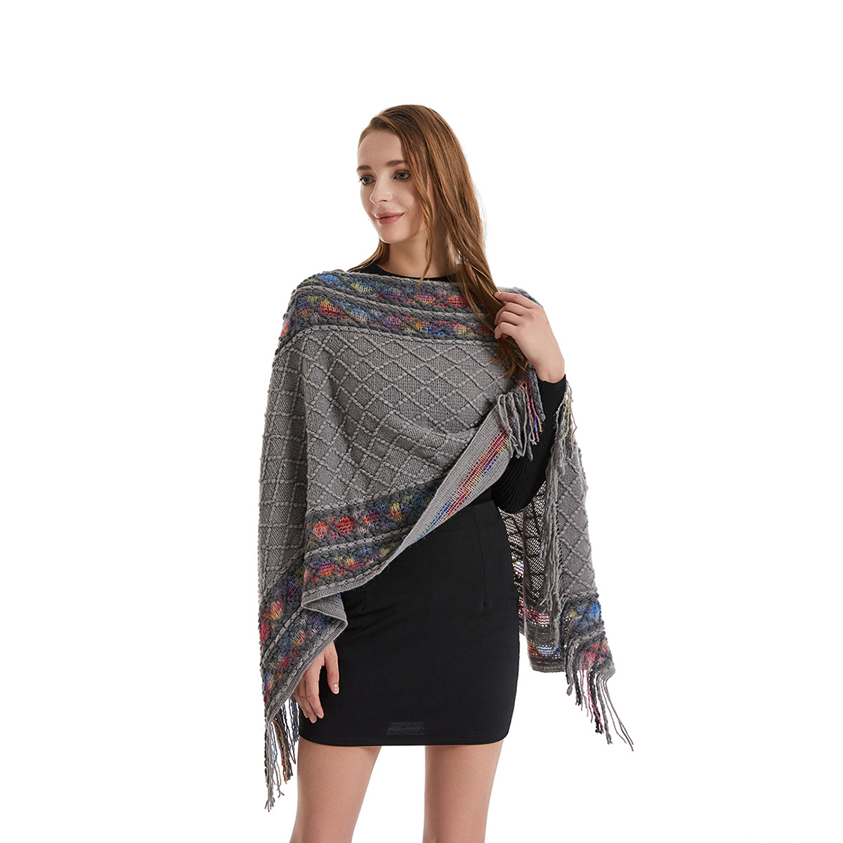 Ponco rajut wanita, syal Vinta - Ethnic Fashion For Ladies ulasan dan harga