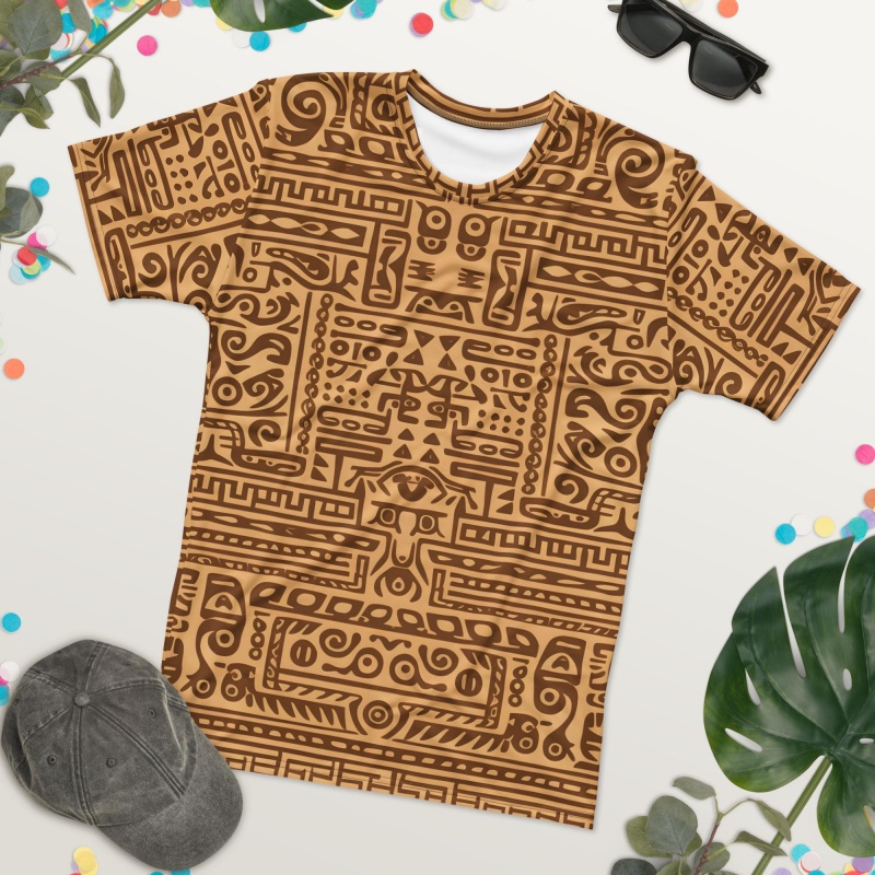 Kaos Polos Pria Motif Kain Lum - Mudcloth Print Top ulasan dan harga
