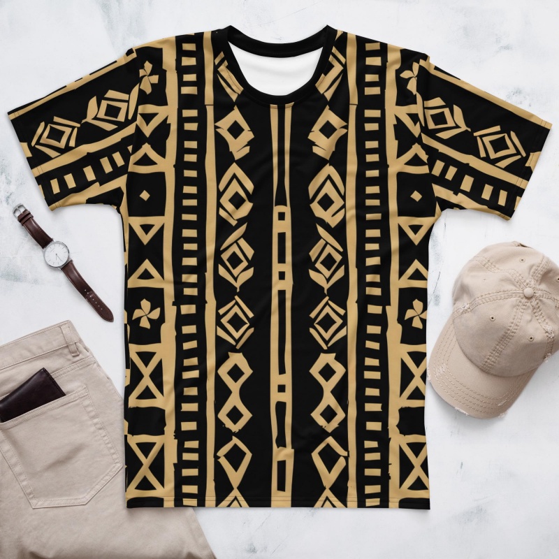 Kaos Polos Pria Motif Kain Lum - Mudcloth Print Top ulasan dan harga